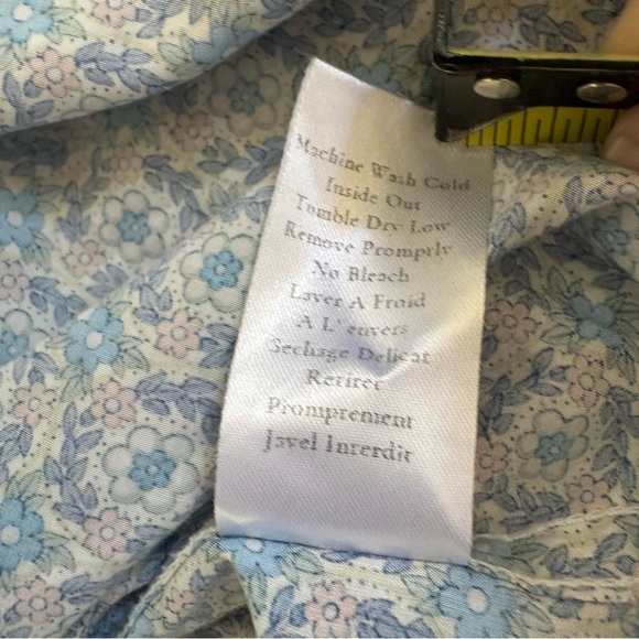 Frank & Eileen ‘Frank’ LS Blue Floral Print Cotton Button Blouse Womens XL - Picture 6 of 12